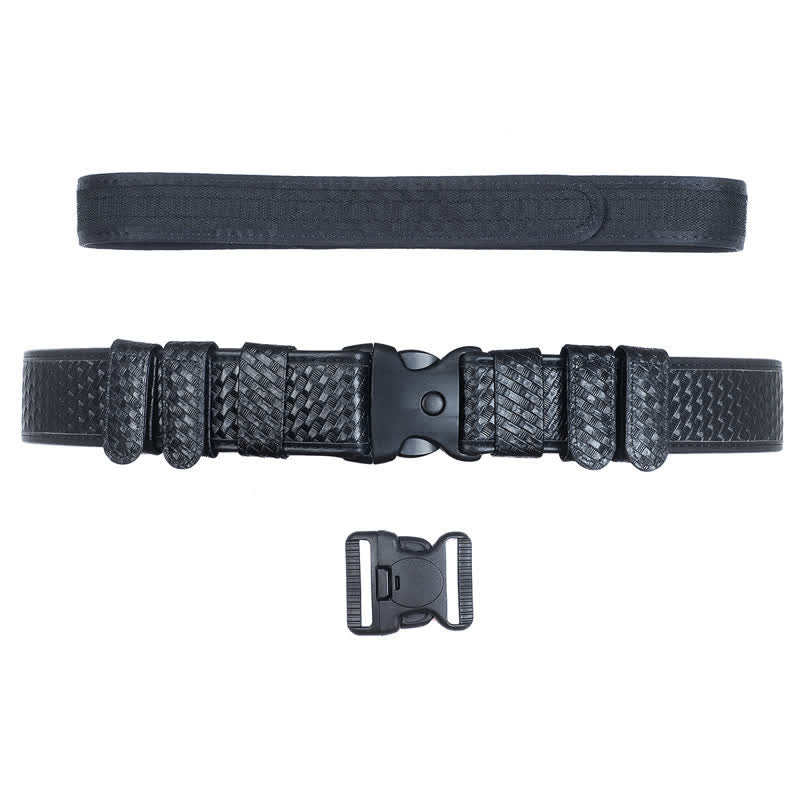Men's Black Quick Release Leather Oxford Cloth Tactical Belt - Image 7