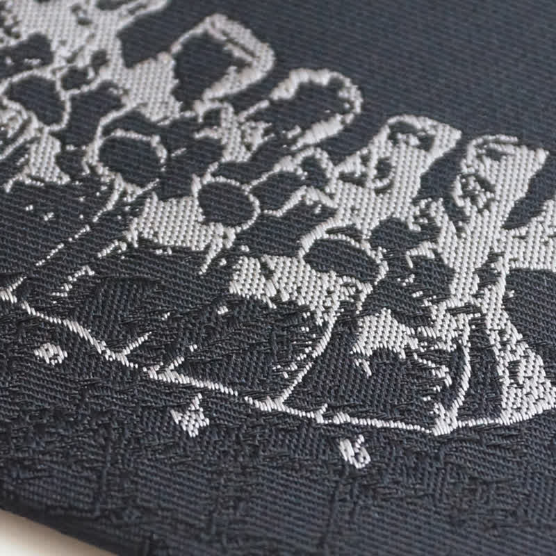Men's Black Skull Spine Embroidered Necktie - Image 6