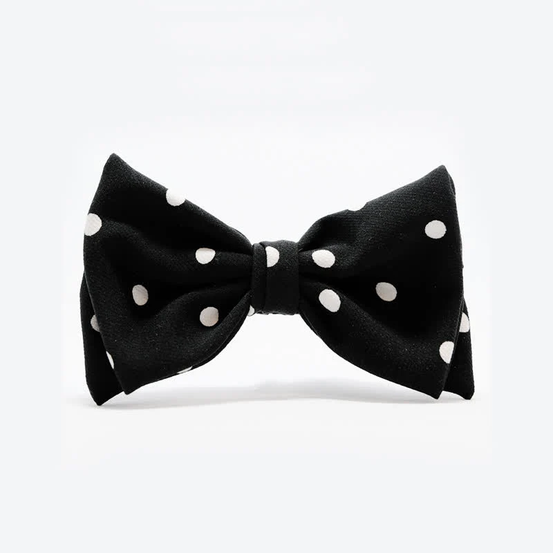 Men's Black & White Little Polka Dots Bow Tie - Image 3