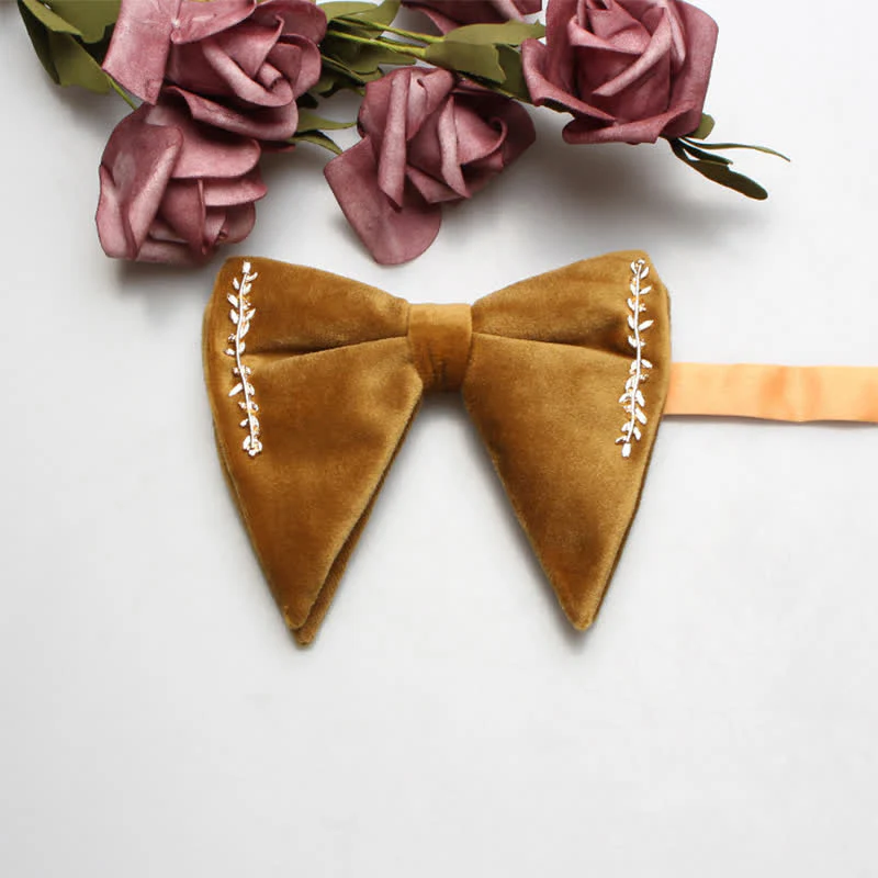 Men's Charming Velvet Oversized Pointed Bow Tie - Image 10