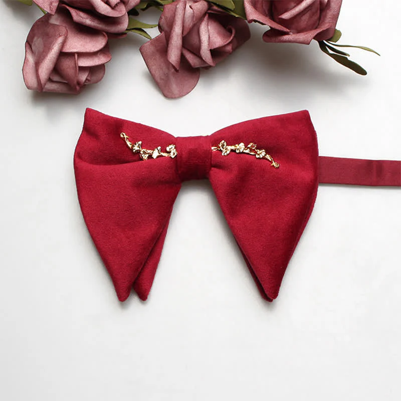 Men's Charming Velvet Oversized Pointed Bow Tie - Image 13