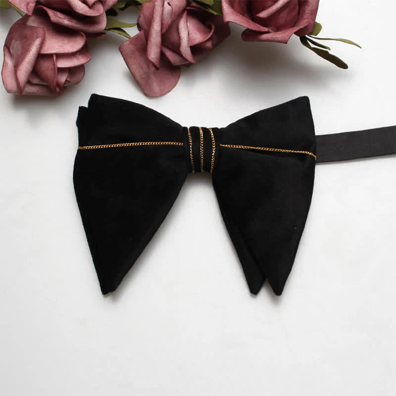 Men's Charming Velvet Oversized Pointed Bow Tie - Image 6