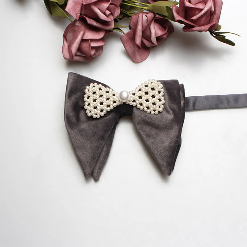 Men's Charming Velvet Oversized Pointed Bow Tie - Image 8