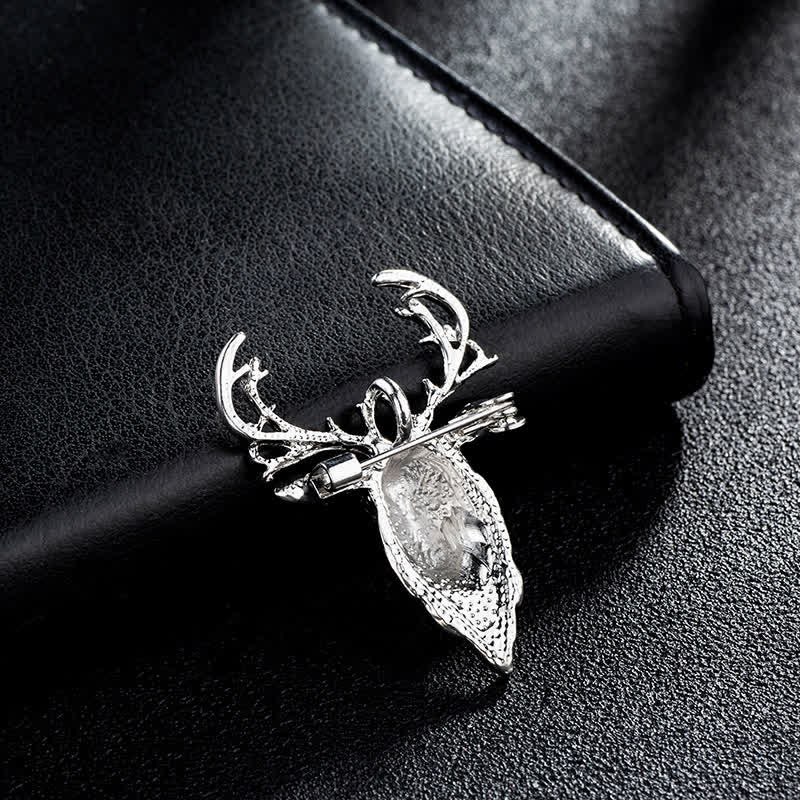 Men's Bling Elk Deer Head Brooch - Image 6