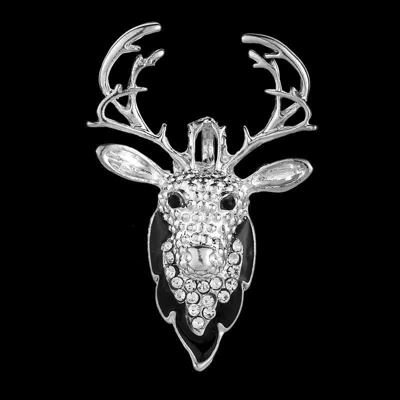 Men's Bling Elk Deer Head Brooch - Image 7