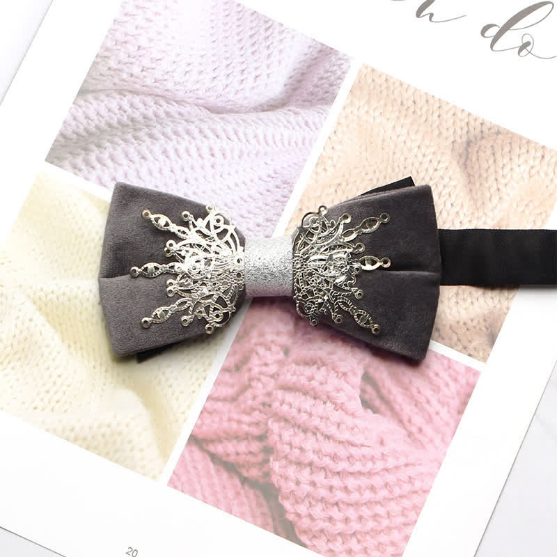 Men's Bling Mosaic Sunburst Velvet Bow Tie - Image 2