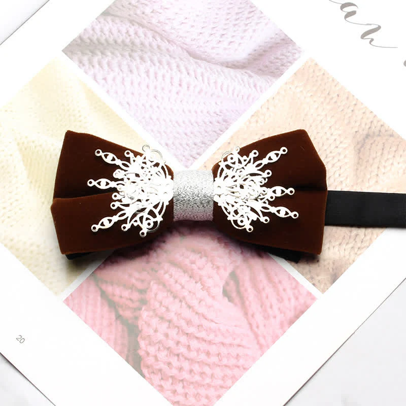 Men's Bling Mosaic Sunburst Velvet Bow Tie - Image 7