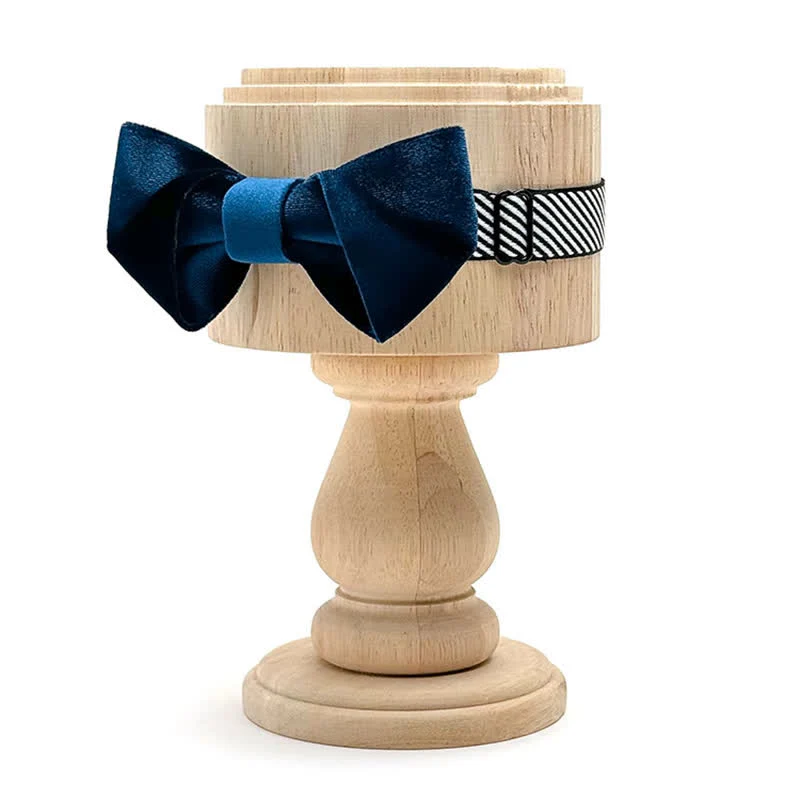 Men's Blue Series Solid Color Velvet Bow Tie - Image 3
