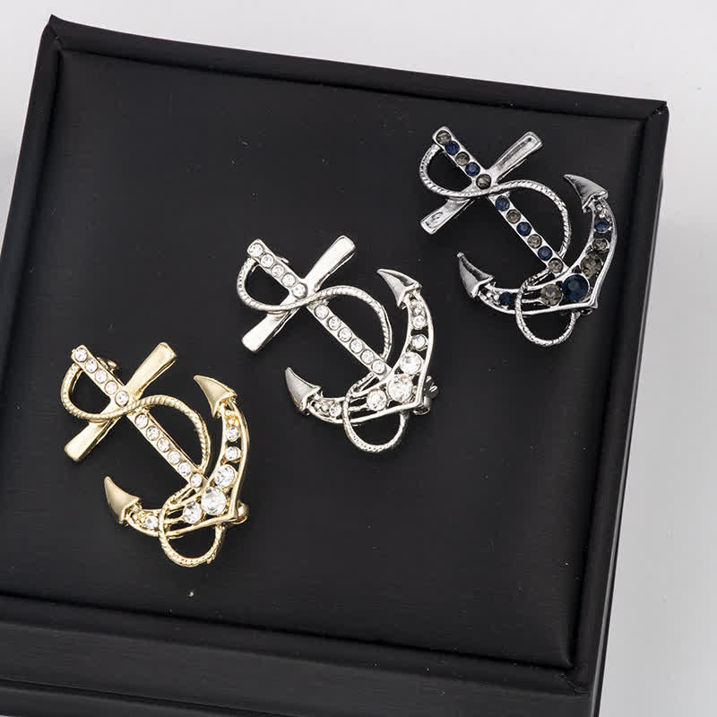 Men's Sea Boat Anchor Brooch - Image 2