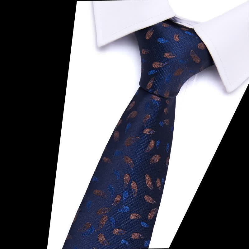 Men's Botanical Leaves Floral Necktie - Image 4