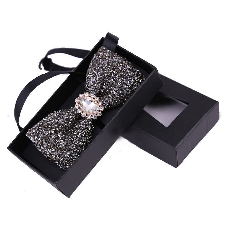Men's Bright Beads Stone Rhinestone Bow Tie - Image 14