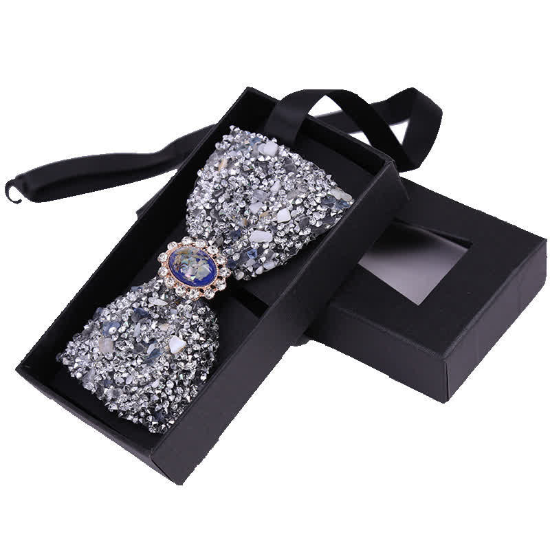Men's Bright Beads Stone Rhinestone Bow Tie - Image 16