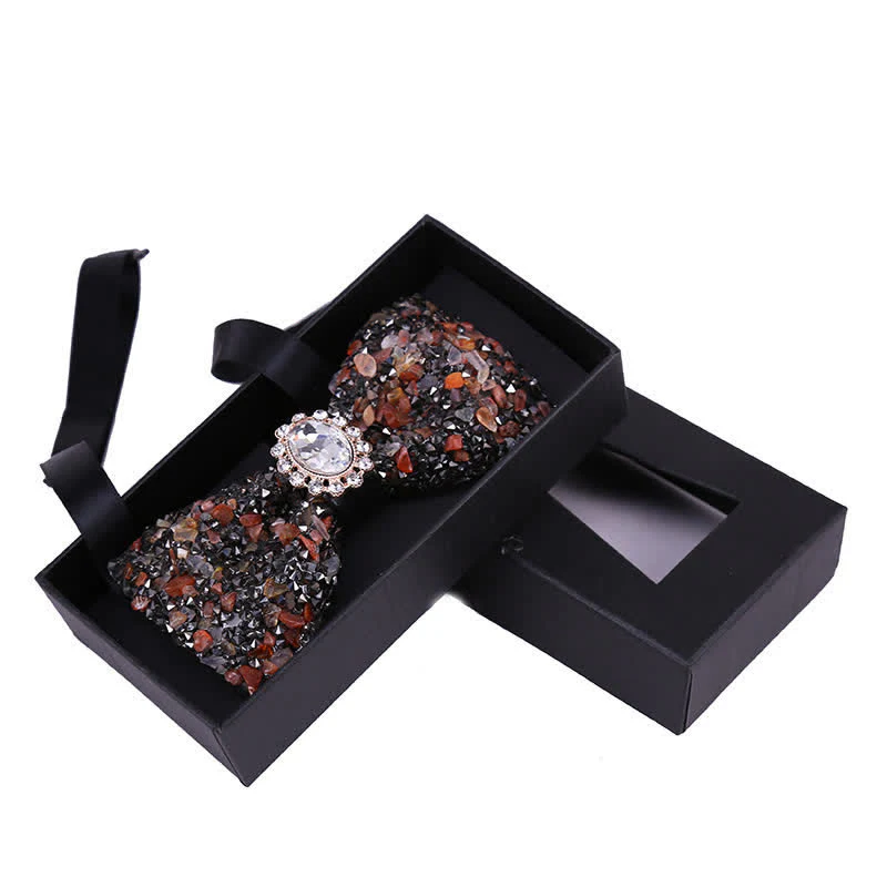 Men's Bright Beads Stone Rhinestone Bow Tie - Image 7