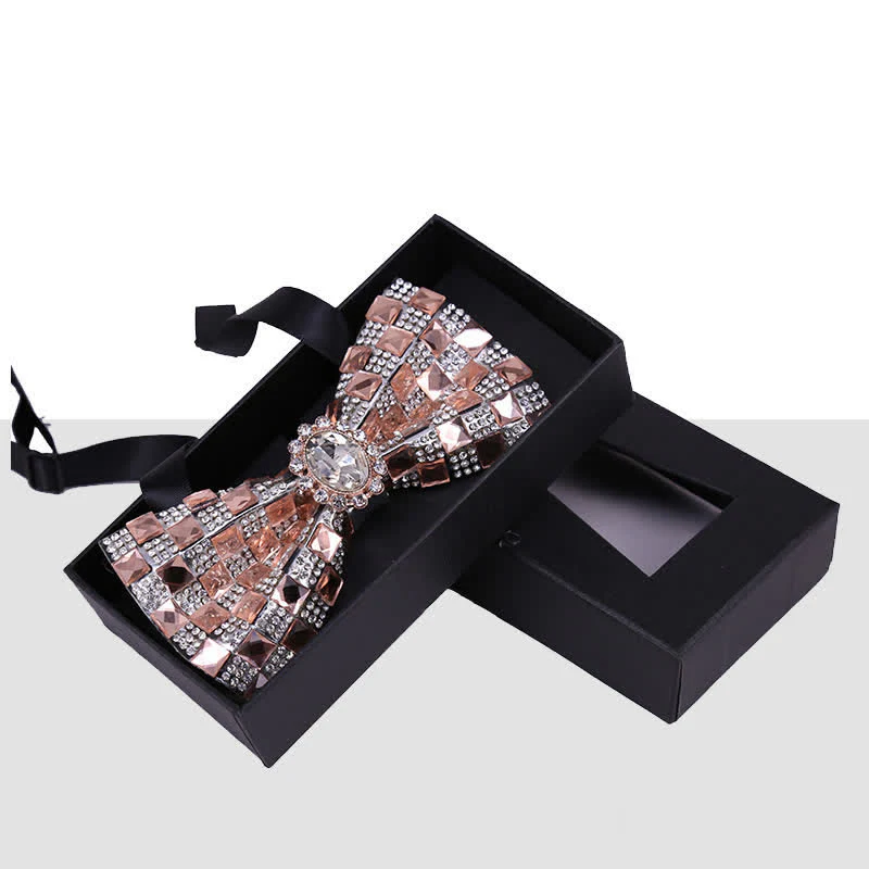 Men's Bright Beads Stone Rhinestone Bow Tie - Image 8