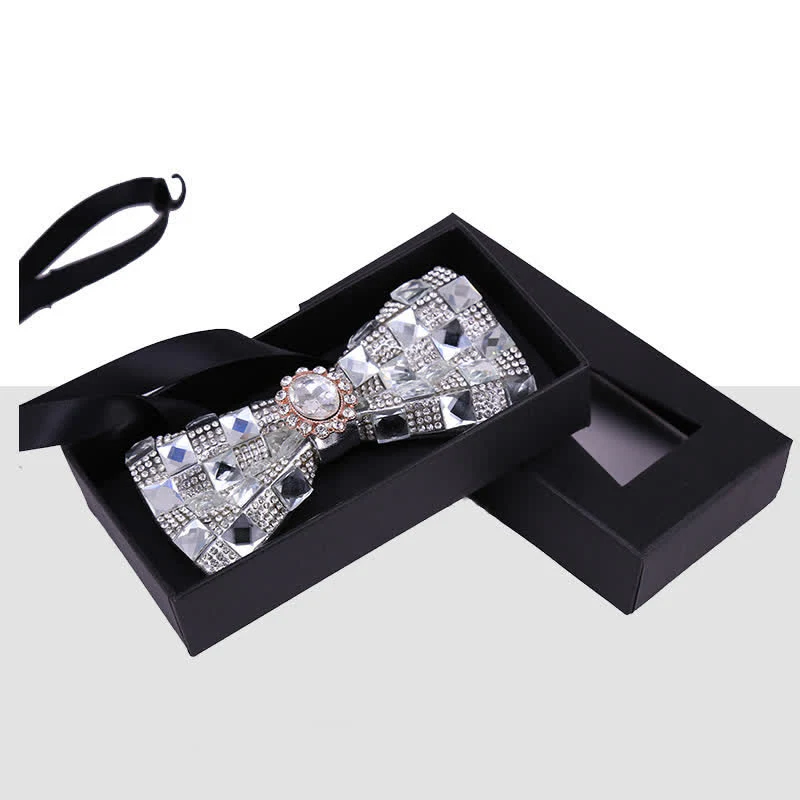 Men's Bright Beads Stone Rhinestone Bow Tie - Image 9