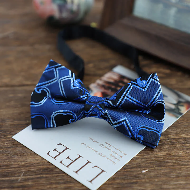 Men's Bright Color Paisley Jacquard Pattern Bow Tie - Image 14