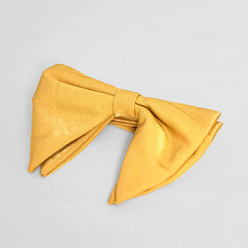 Men's Bright Satin Silk Oversized Pointed Bow Tie - Image 11