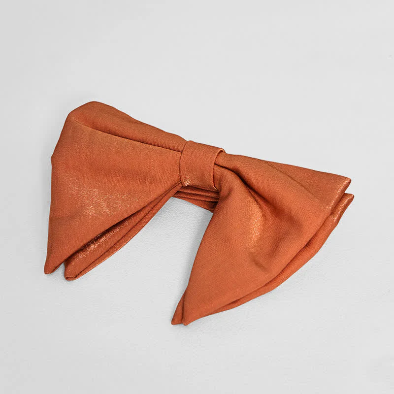 Men's Bright Satin Silk Oversized Pointed Bow Tie - Image 12