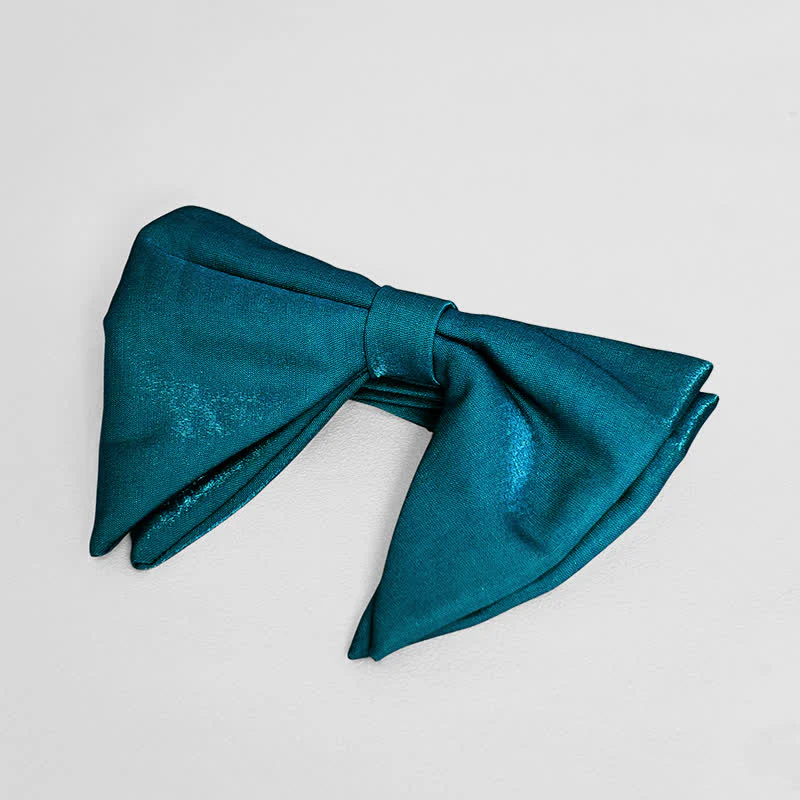 Men's Bright Satin Silk Oversized Pointed Bow Tie - Image 13
