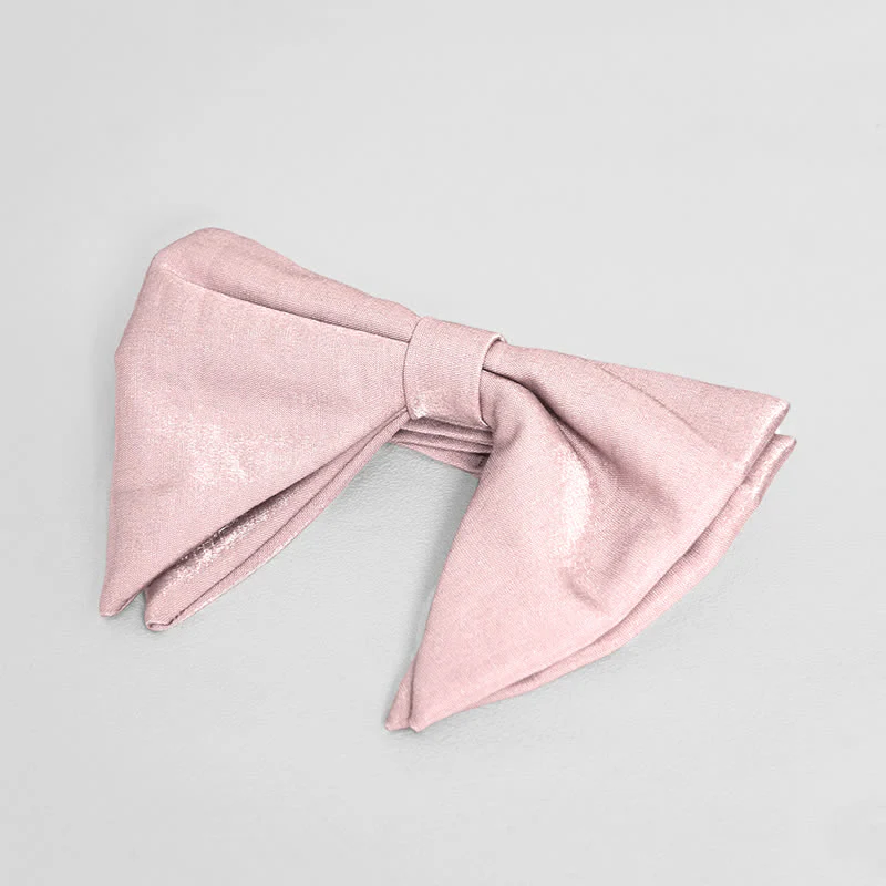 Men's Bright Satin Silk Oversized Pointed Bow Tie - Image 15