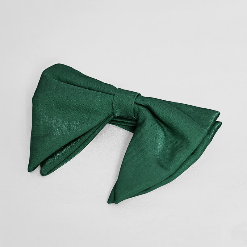 Men's Bright Satin Silk Oversized Pointed Bow Tie - Image 16