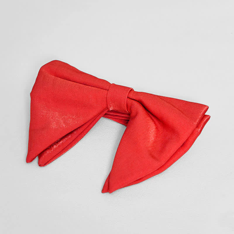 Men's Bright Satin Silk Oversized Pointed Bow Tie - Image 3