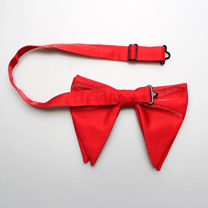 Men's Bright Satin Silk Oversized Pointed Bow Tie - Image 5