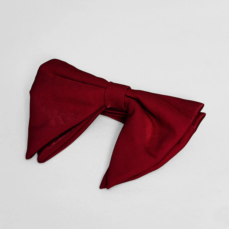 Men's Bright Satin Silk Oversized Pointed Bow Tie - Image 7
