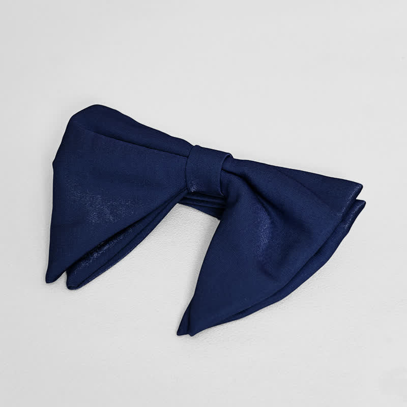 Men's Bright Satin Silk Oversized Pointed Bow Tie - Image 8