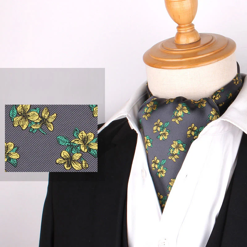 Men's British Retro Elegant Printed Cravat For Suit Shirt - Image 8
