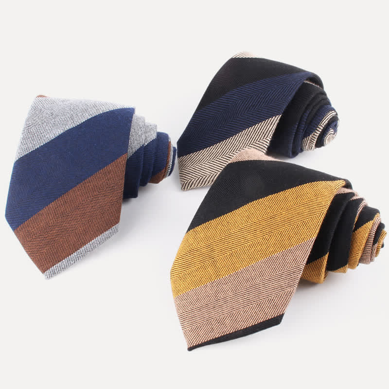 Men's British Soft Wool-like Striped Necktie - Image 11