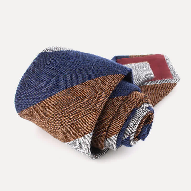 Men's British Soft Wool-like Striped Necktie - Image 12