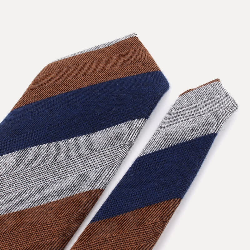 Men's British Soft Wool-like Striped Necktie - Image 14