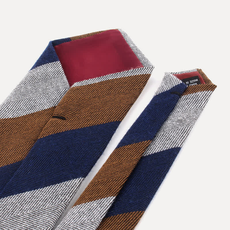 Men's British Soft Wool-like Striped Necktie - Image 15
