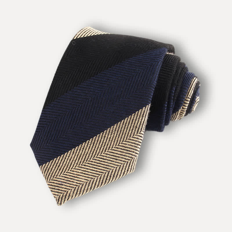 Men's British Soft Wool-like Striped Necktie - Image 6
