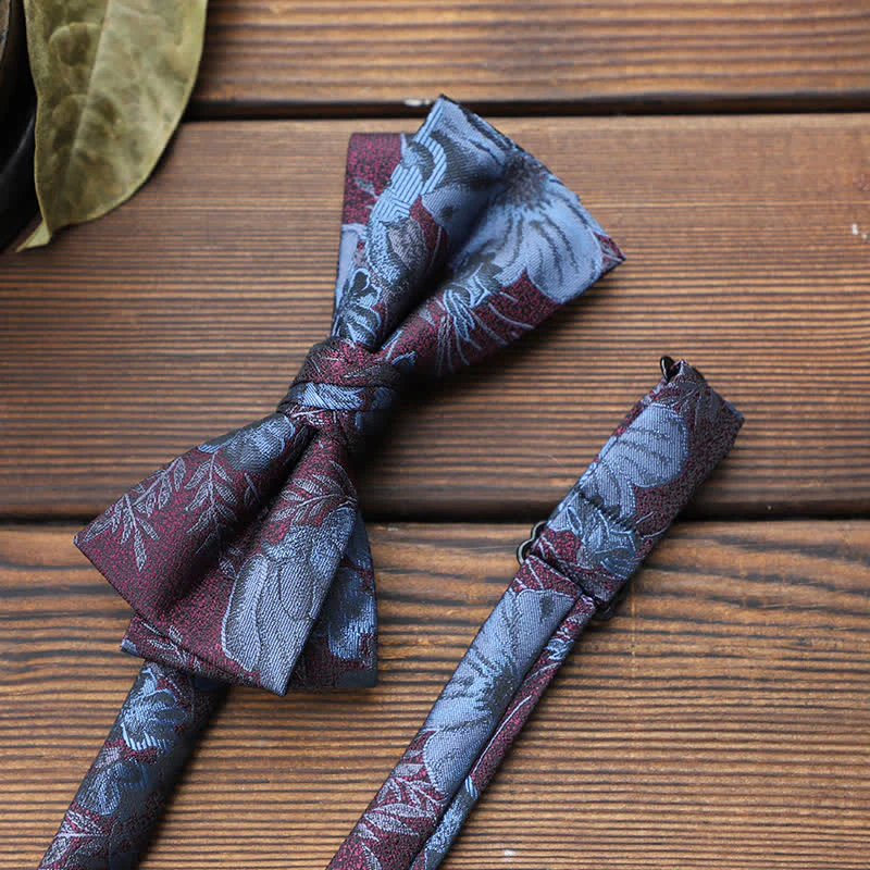 Men's British Striped Floral Bow Tie - Image 13