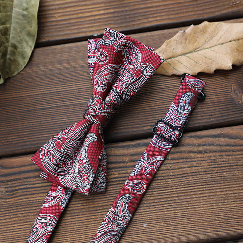 Men's British Striped Floral Bow Tie - Image 15
