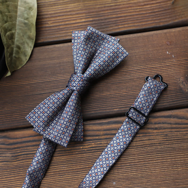 Men's British Striped Floral Bow Tie - Image 26