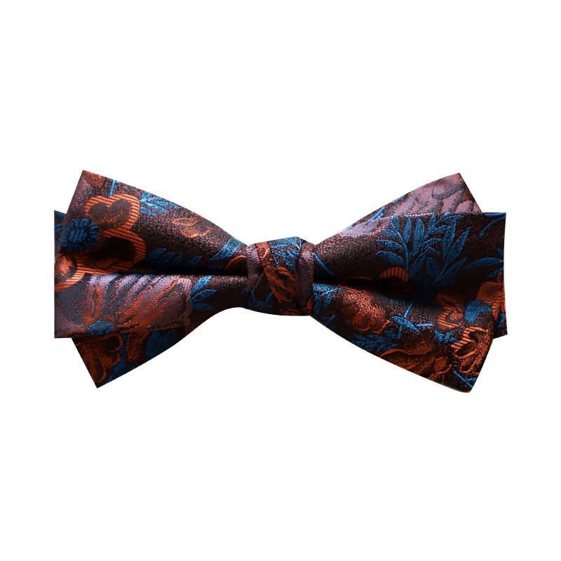 Men's British Striped Floral Bow Tie - Image 27