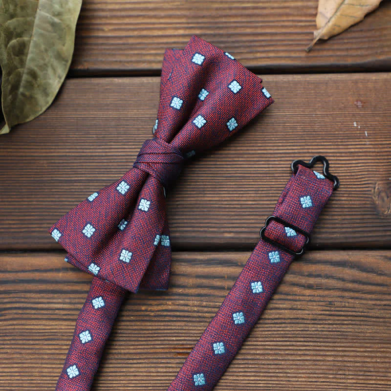 Men's British Striped Floral Bow Tie - Image 9