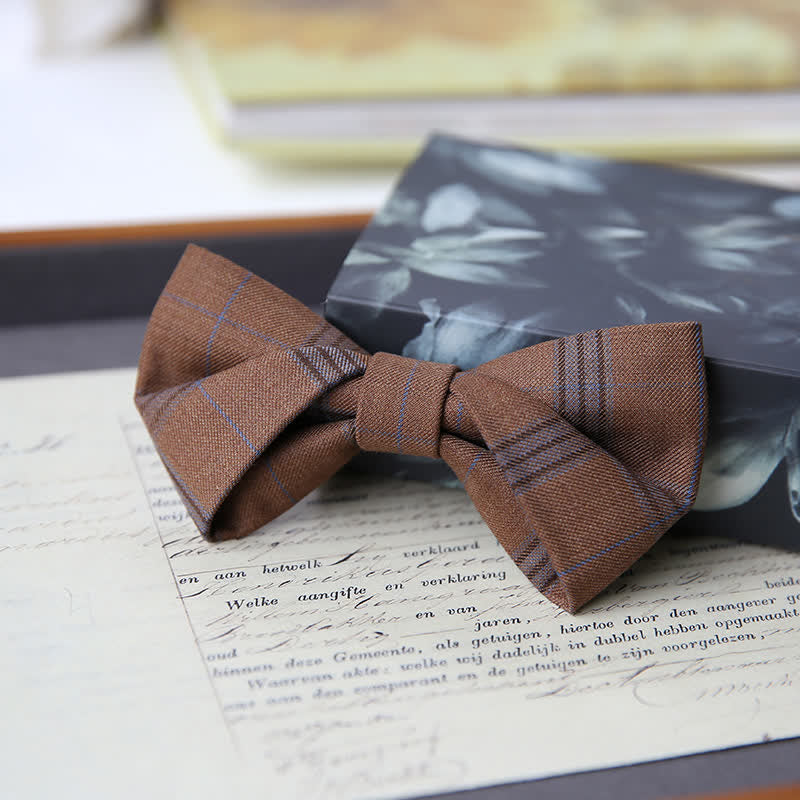 Men's British Style Classic Plaid Bow Tie - Image 12