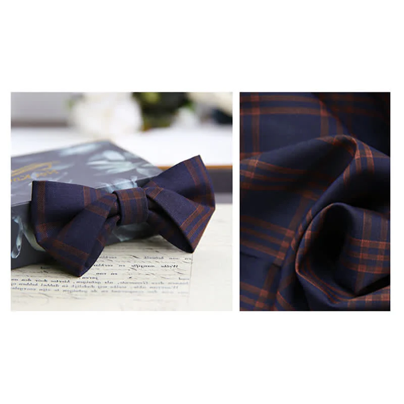 Men's British Style Classic Plaid Bow Tie - Image 15