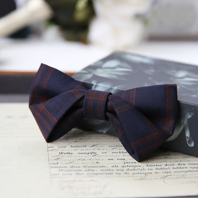 Men's British Style Classic Plaid Bow Tie - Image 16