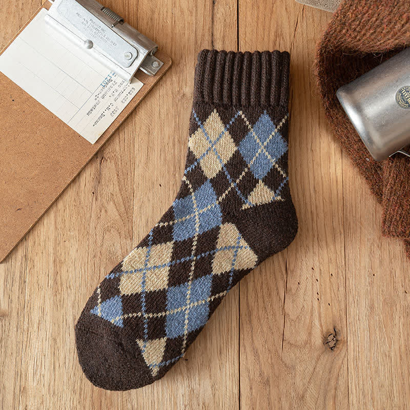 Men's British Style Diamond Argyle Crew Socks - Image 3