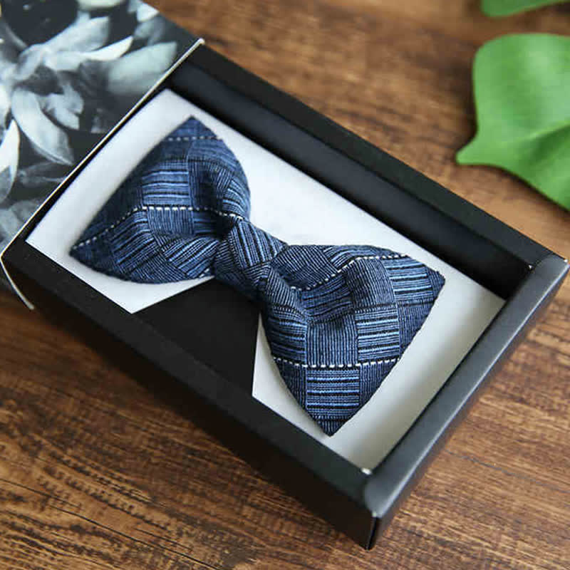 Men's British Style Plaid Pattern Groom Bow Tie - Image 3