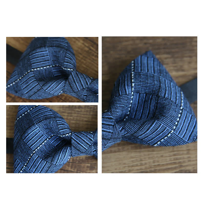 Men's British Style Plaid Pattern Groom Bow Tie - Image 4