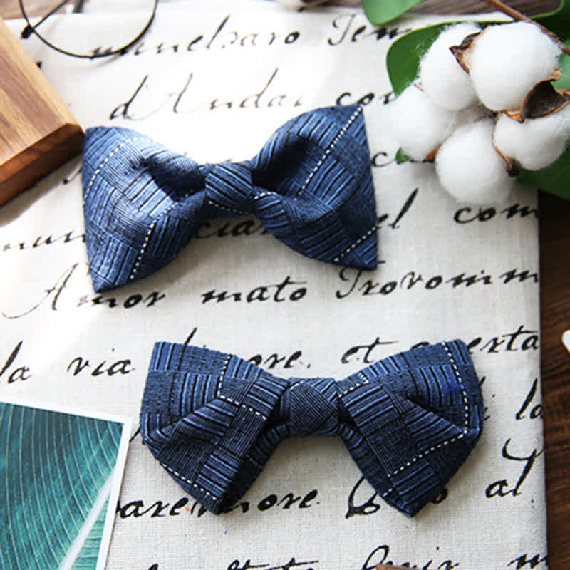 Men's British Style Plaid Pattern Groom Bow Tie - Image 5