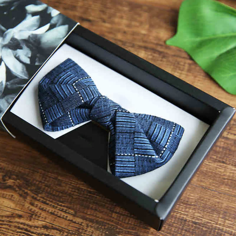 Men's British Style Plaid Pattern Groom Bow Tie - Image 6