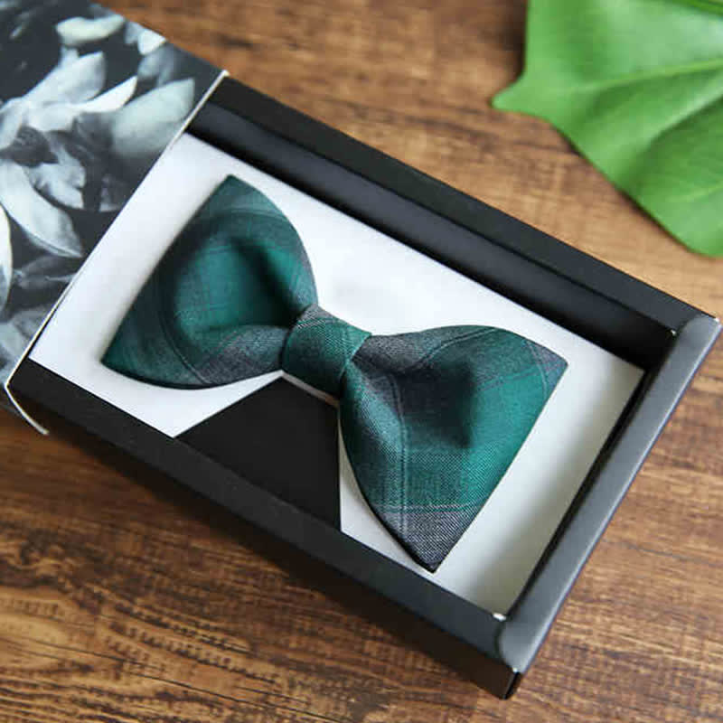 Men's British Style Plaid Pattern Groom Bow Tie - Image 8