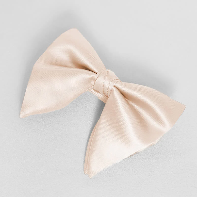 Men's British Style Solid Color Oversized Pointed Bow Tie Pocket Square - Image 13